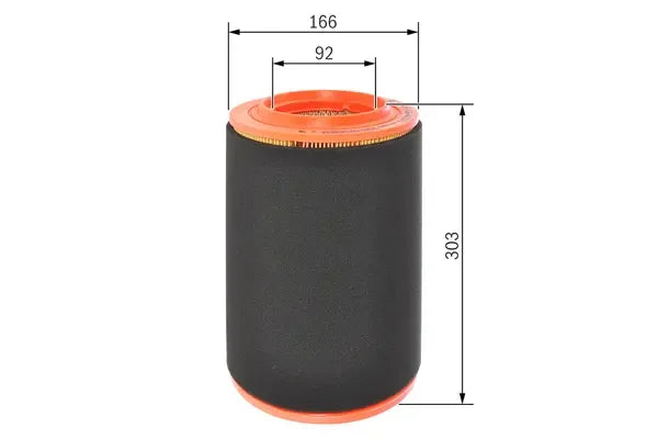 Filtru aer, Citroen, Fiat, Opel, Peugeot, 322x202x200 mm, Bosch F026400370
