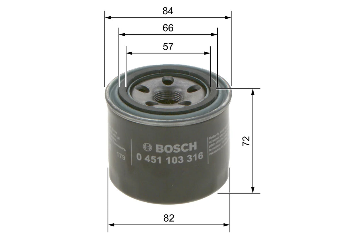 Filtru Ulei Bosch 0.36 kg - 0451103316