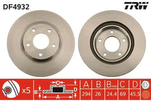 Disc frana, Chrysler, Citroen, Dodge, Jeep, Mitsubishi, Peugeot, Ø294 mm, TRW DF4932