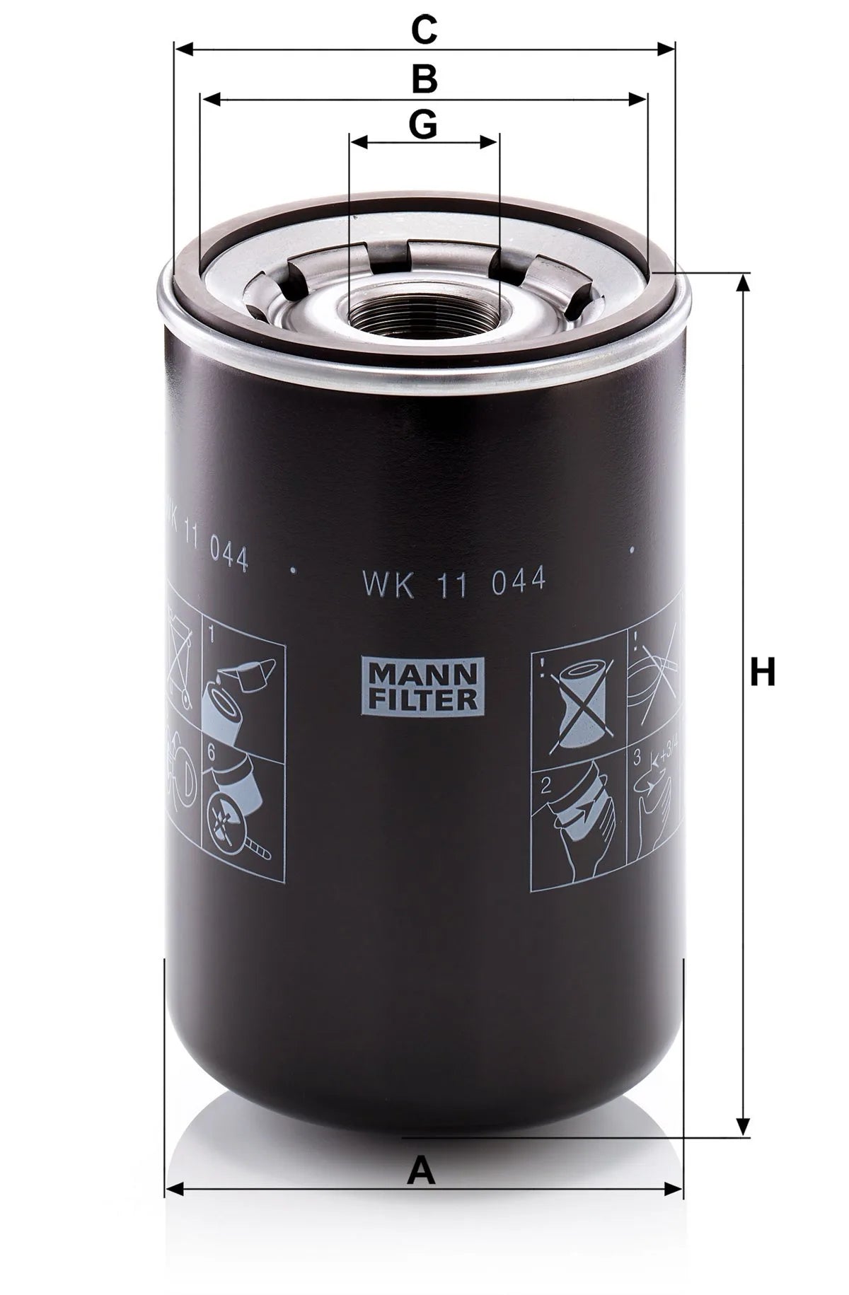 Filtru Combustibil Mann-Filter pentru Renault Trucks C/D/K/T, Volvo 9700/9900/B11 - WK 11 044