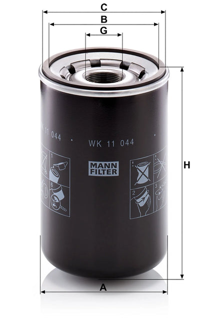 Filtru Combustibil Mann-Filter pentru Renault Trucks C/D/K/T, Volvo 9700/9900/B11 - WK 11 044