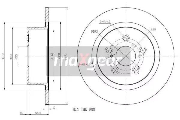 Disc frana, Toyota, Ø271 mm, Maxgear 191013