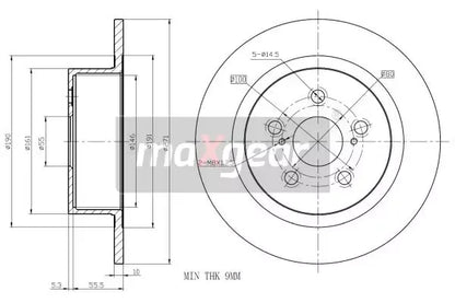 Disc frana, Toyota, Ø271 mm, Maxgear 191013