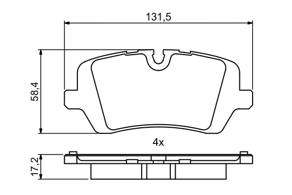 Set placute frana disc, Land Rover, 146x101x86 mm, Bosch 0986494810