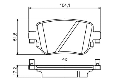 Set placute frana disc, Audi, SEAT, Skoda, 148x103x84 mm, Bosch 0986494797