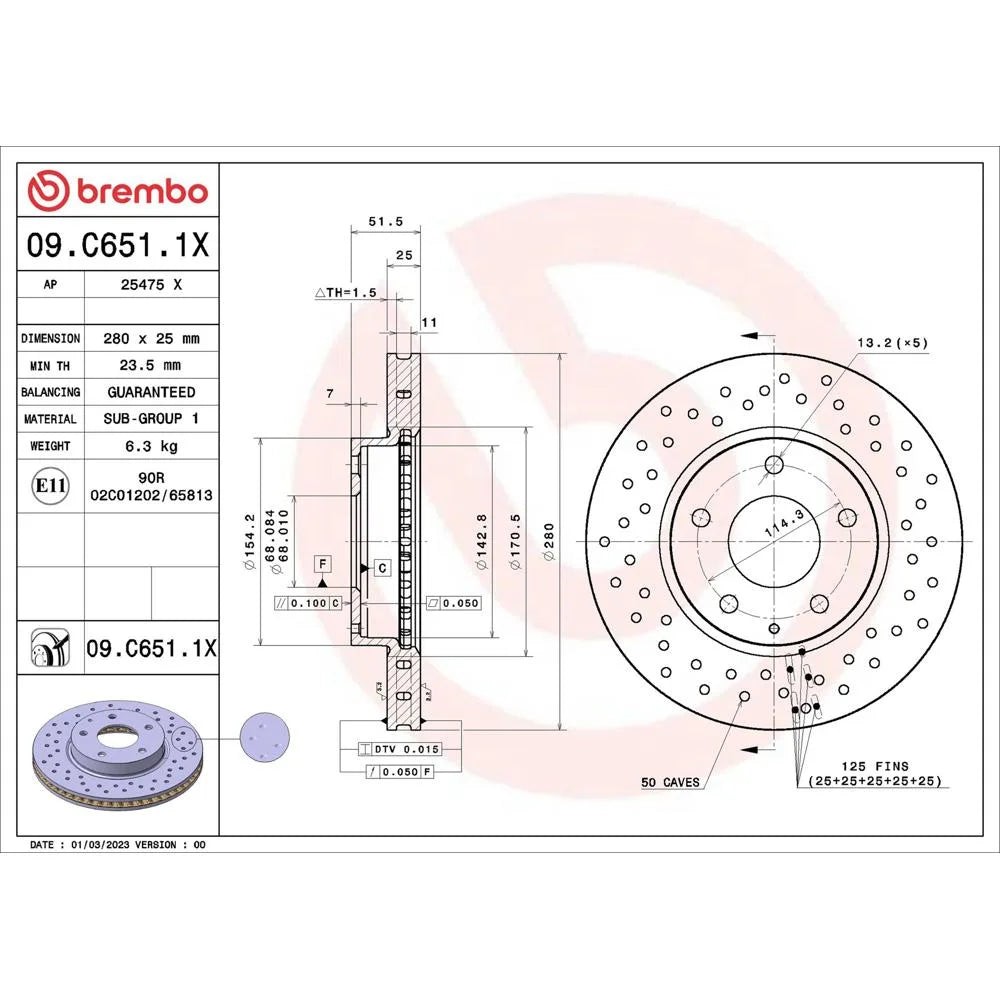 Discuri Frana Brembo - 09.C651.1X