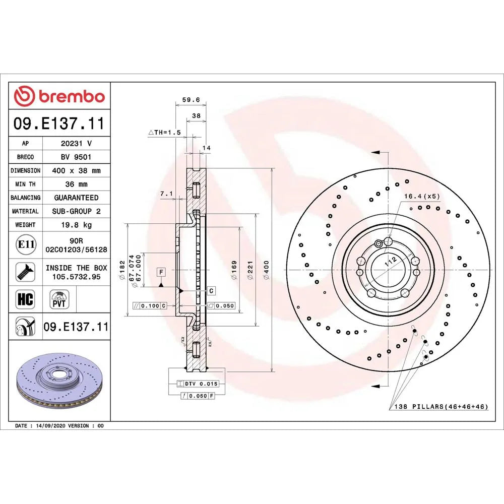 Discuri Frana Brembo - 09.E137.11