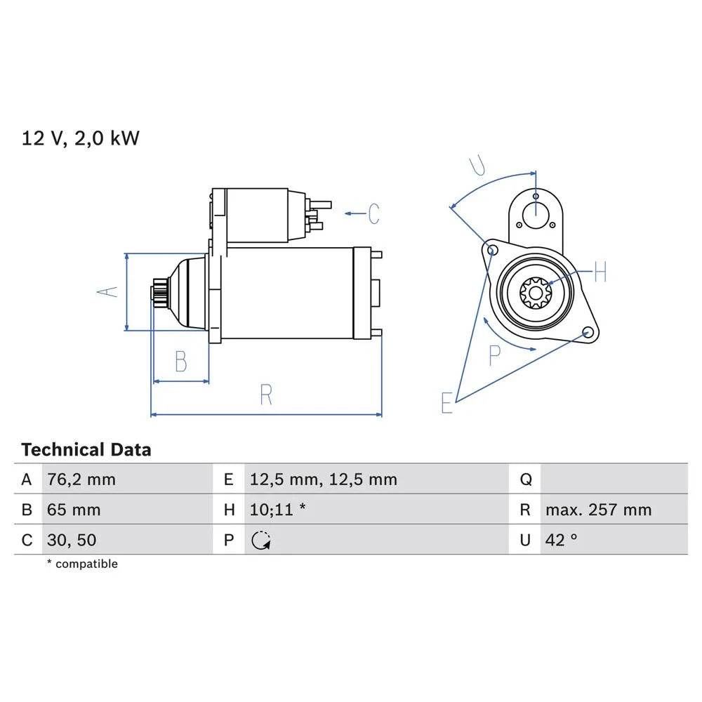 Starter Bosch 12 V - 0 986 018 390