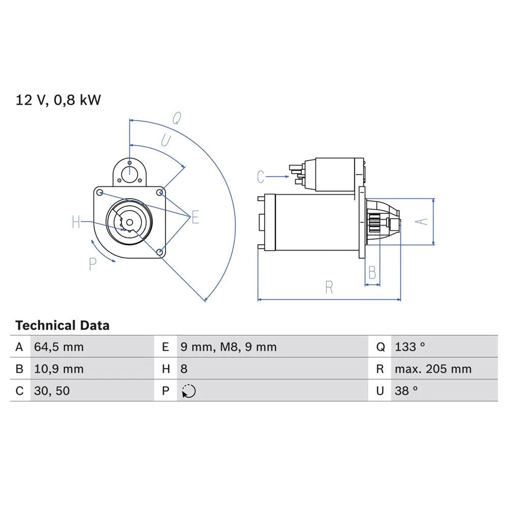Electromotor Bosch pentru Fiat Albea/Brava/Bravo/Cinquecento/Marea, Lancia Y/Y10 - 0 986 024 210