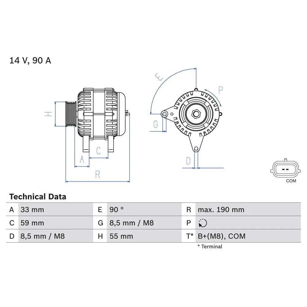 Alternator Bosch pentru Renault Clio/Modus Grand/Twingo/Wind - 0 986 046 440