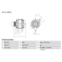 Alternator Bosch 14 V - 0 986 047 280