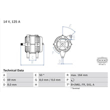 Alternator Bosch pentru Ford Tourneo Connect/Transit Connect - 0 986 049 181