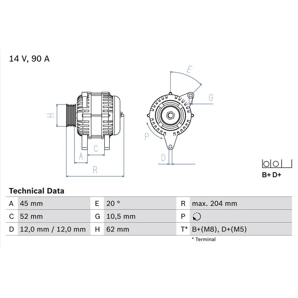 Alternator Bosch 14 V - 0 986 049 610