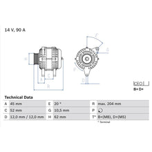 Alternator Bosch 14 V - 0 986 049 610