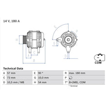 Alternator Bosch pentru BMW 1/1 Cupe/3/5/5 Touring - 0 986 082 200