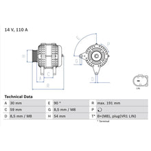 Alternator Bosch 3L INN CITRO/PEUG - 0 986 083 270