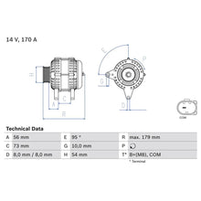 Alternator Bosch pentru BMW X5/X6 - 0 986 083 470