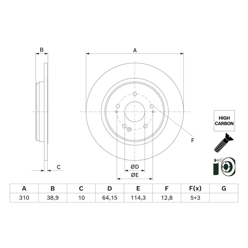 Disc Frana Honda E Zc7 Electric 19- BOS - 0986479H57