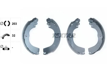 Set saboti frana, Mitsubishi I, 203x126x86 mm, Textar 91081900