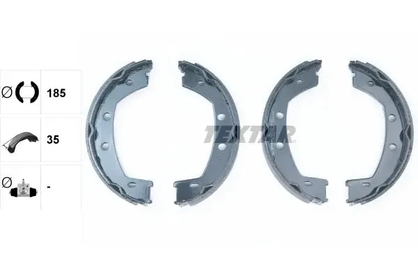 Set saboti frana de mana, Land Rover, 200x125x86 mm, Textar 91067800