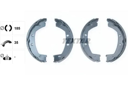 Set saboti frana de mana, Land Rover, 200x125x86 mm, Textar 91067800