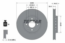 Disc frana, Renault, Dacia Clio, Megane, Megane Ii Combi, Scenic, Lodgy, Scenic I Microbus, Megane Ii Limuzina, Laguna, Ø280 mm, Textar 92254603