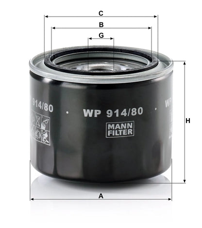 Filtru Ulei MAN pentru Toyota Caldina/Camry/Camry Vista/Carina/Carina E - WP914/80