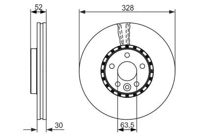 Disc frana, Volvo XC60, 284x277x56 mm, Bosch 0986479621