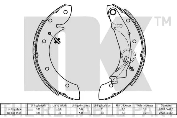 Set saboti frana NK pentru Renault - SBS599