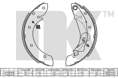 Set saboti frana NK pentru Renault - SBS599