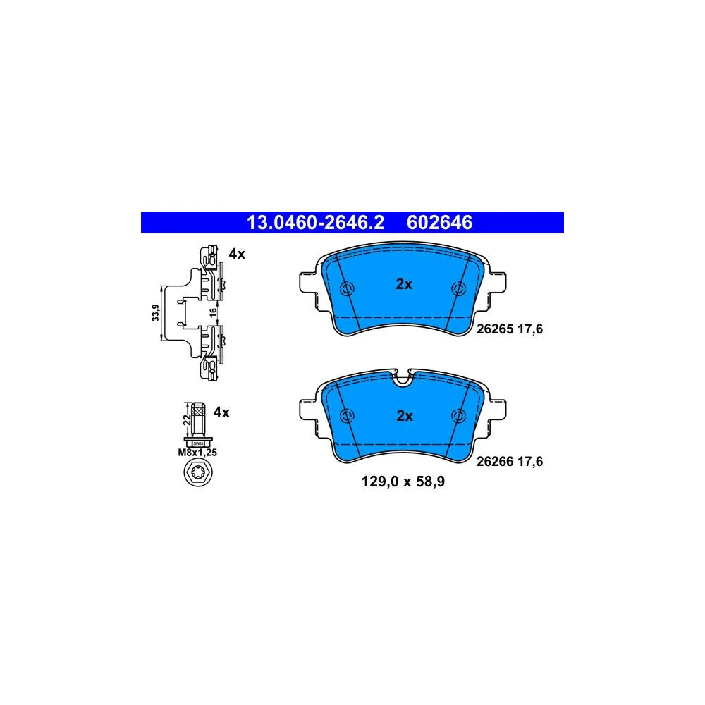 Set Placute Frana, Frana Disc ATE pentru Audi A4/A5 - 13.0460-2646.2