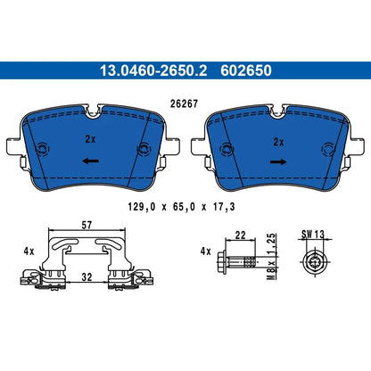 Set Placute Frana, Frana Disc ATE pentru Audi A6/A7/A8/E Tron, Volkswagen - 13.0460-2650.2