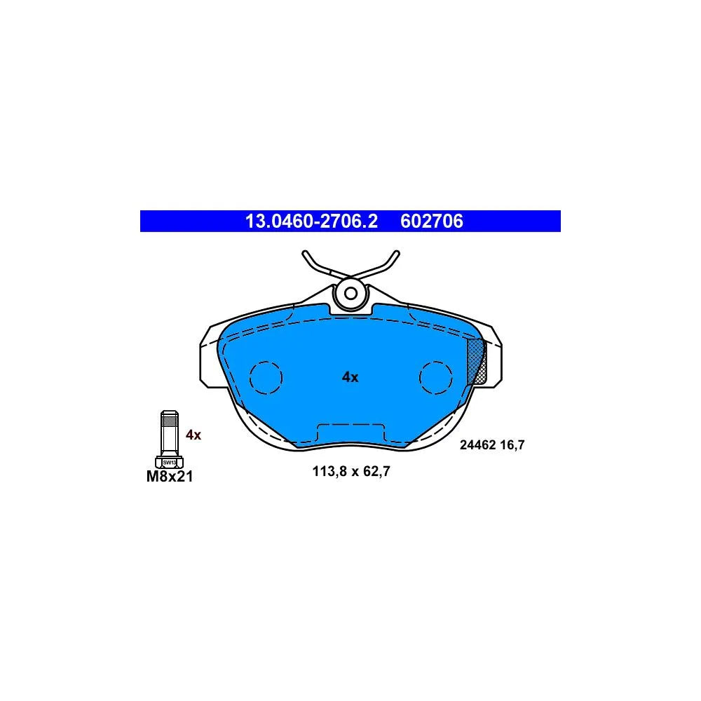 Set Placute Frana, Frana Disc ATE pentru Citroen C6 - 13.0460-2706.2