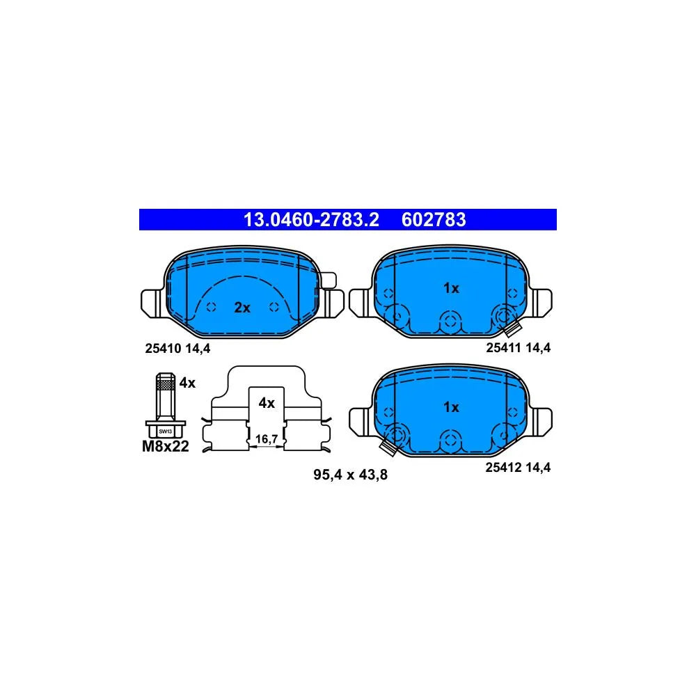 Set Placute Frana, Frana Disc ATE pentru Fiat Panda - 13.0460-2783.2
