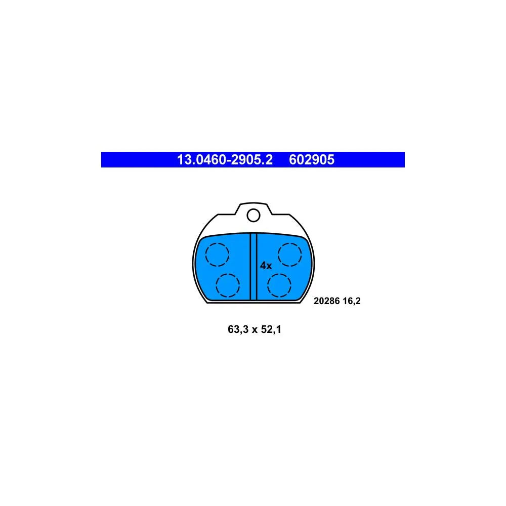 Set Placute Frana, Frana Disc ATE pentru Volkswagen Kaefer - 13.0460-2905.2