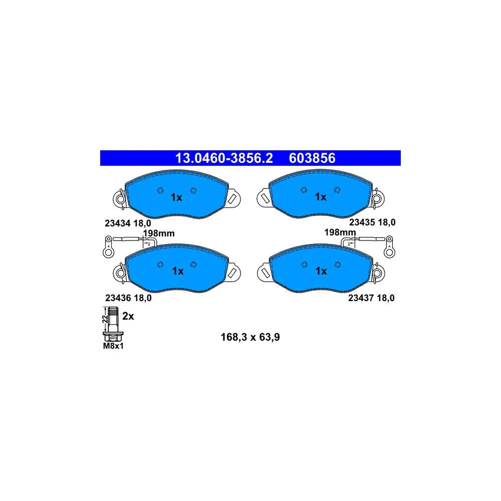 Set Placute Frana, Frana Disc ATE pentru Nissan Cabstar/Cabstar E - 13.0460-3856.2