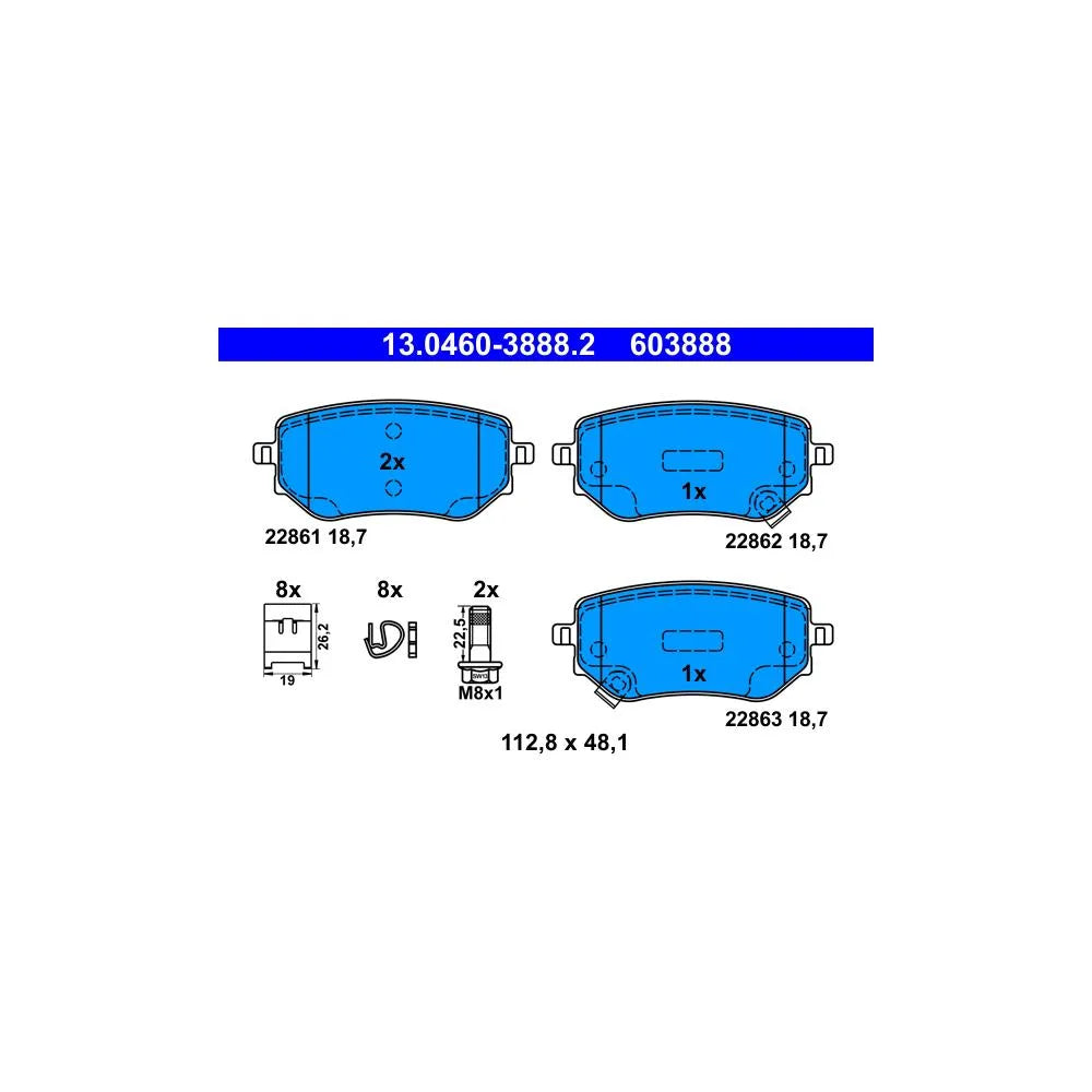 Set Placute Frana, Frana Disc ATE - 13.0460-3888.2
