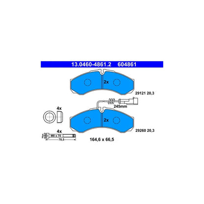 Set Placute Frana, Frana Disc ATE pentru Nissan Cabstar/Nt400 Cabstar - 13.0460-4861.2