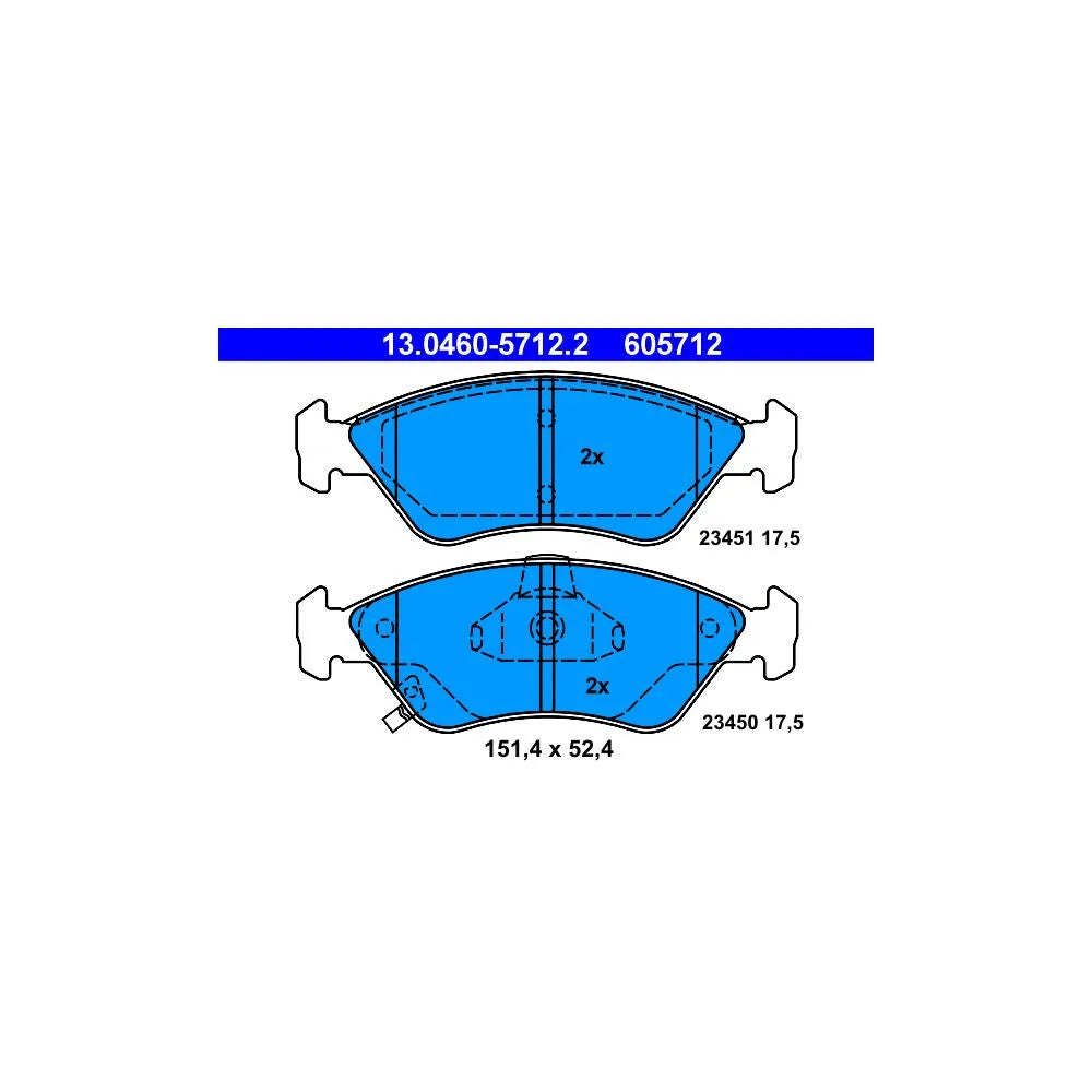 Set Placute Frana, Frana Disc ATE pentru Kia Clarus - 13.0460-5712.2