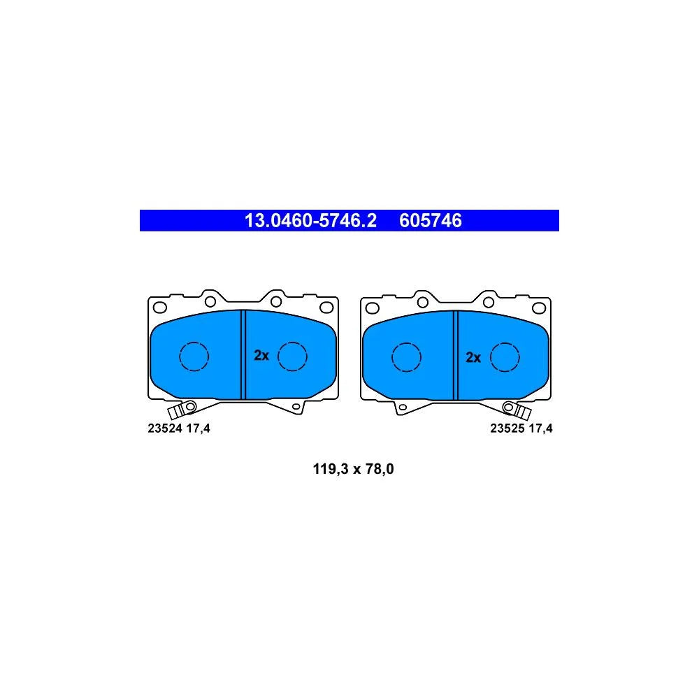 Set Placute Frana, Frana Disc ATE pentru Lexus Lx, Toyota Land Cruiser - 13.0460-5746.2