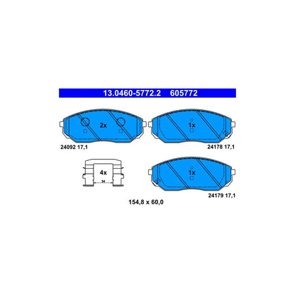 Set Placute Frana, Frana Disc ATE pentru Kia Sorento - 13.0460-5772.2