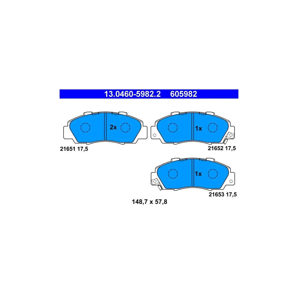 Set Placute Frana, Frana Disc ATE pentru Honda Accord/Civic/Cr V/Hr V/Integra Cupe - 13.0460-5982.2