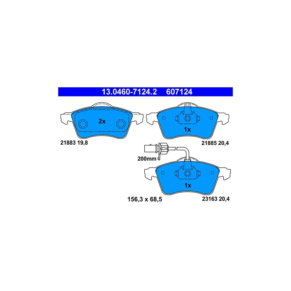Set Placute Frana, Frana Disc ATE - 13.0460-7124.2