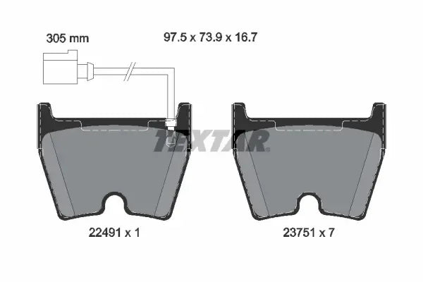 Set placute frana, frana disc Textar pentru Audi, Volkswagen - 2249101