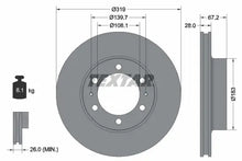 Disc frana, Toyota Hilux Vii Pick-up, Fj Cruiser, Hilux Vii Platou, Sasiu, Hilux Viii Pick-up, Ø319 mm, Textar 92230403