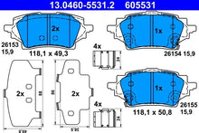 Placute frana Toyota c-hr/Corolla 1,2-2,0 18- TRW - 13.0460-5531.2