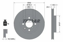 Disc frana Textar pentru Opel, Suzuki - 92148903