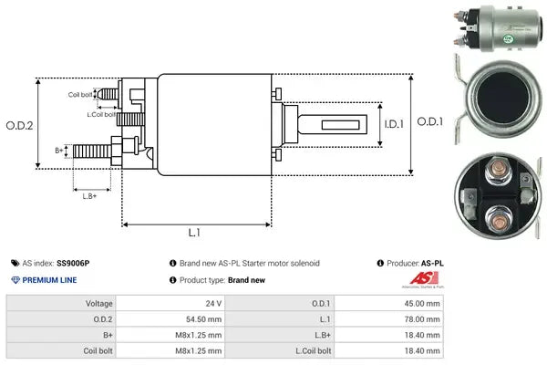 Solenoid, electromotor As-Pl - SS9006P