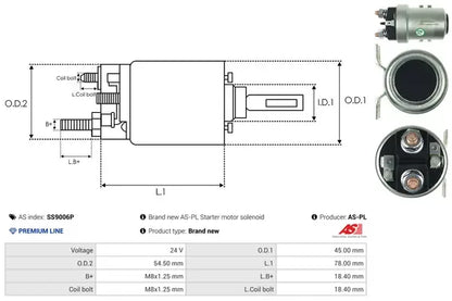 Solenoid, electromotor As-Pl - SS9006P