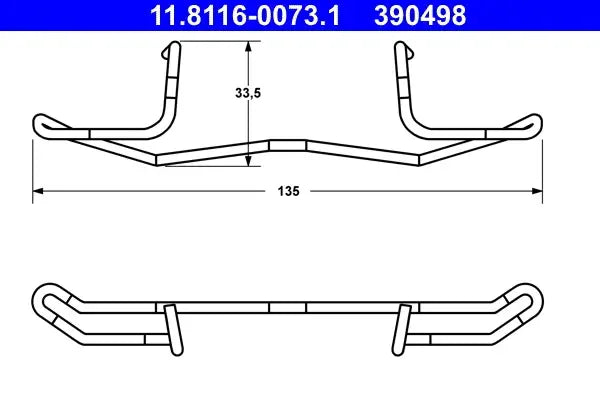Arc etrier frana, Volvo, Saab, Citroen, Fiat, Peugeot, Jaguar, Ford, Lancia S70, V70, 9000 Hatchback, 9000, 153x60x24 mm, TRW 11811600731